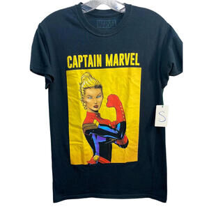 Captain Marvel Graphic Tee Black Adult S